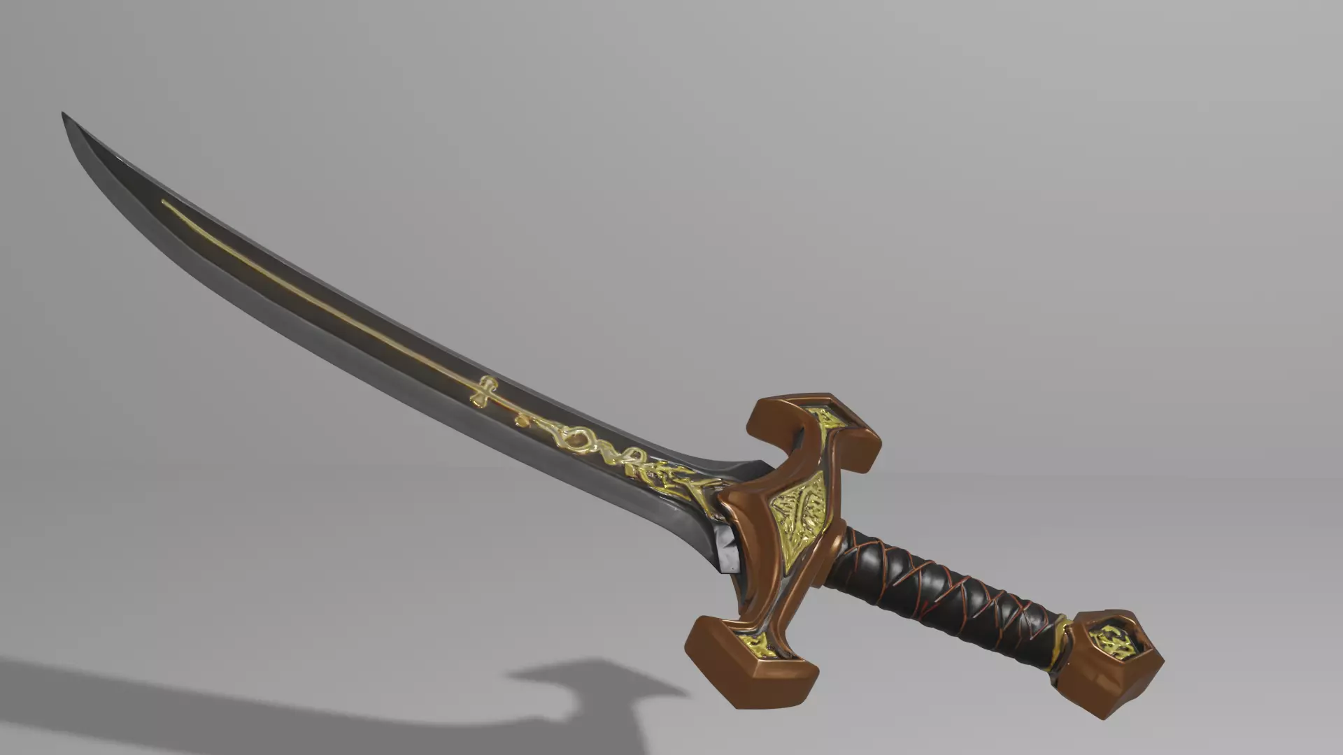 Fantasy Sword 3D Model Game Ready GLB PBR Weapon 3D model_6