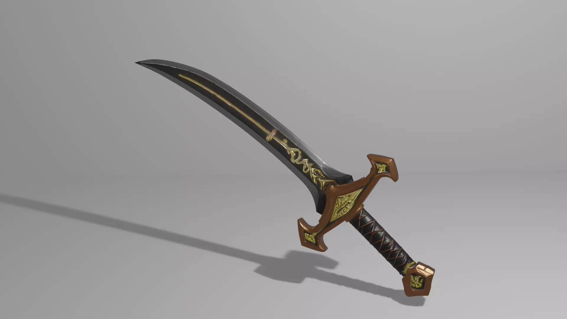 Fantasy Sword 3D Model Game Ready GLB PBR Weapon 3D model_2