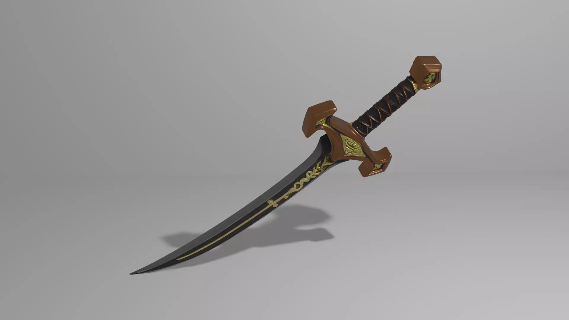 Fantasy Sword 3D Model Game Ready GLB PBR Weapon 3D model_1