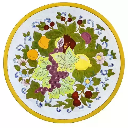 Hand Painted Ceramic Plate Motif 