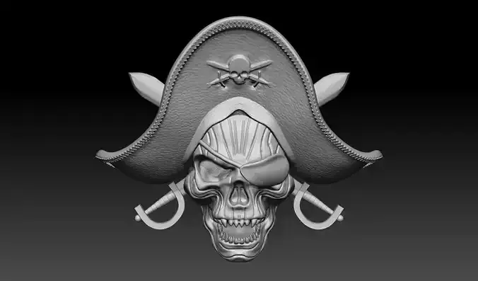 Pirate Skull 3D Printable Model