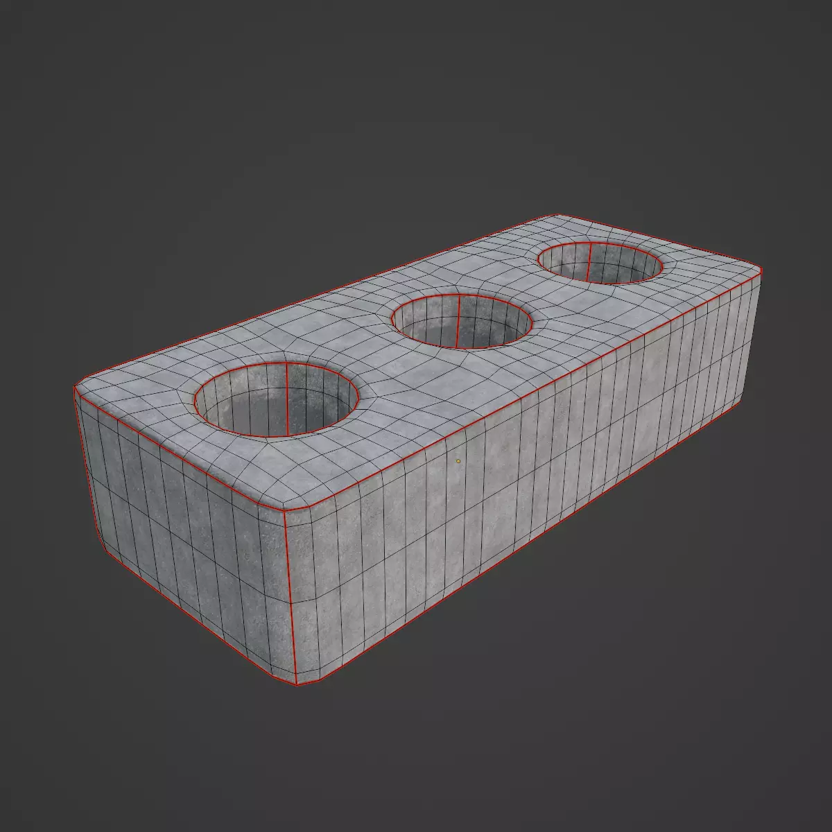 Concrete Brick B 01 Low-poly 3D model_7