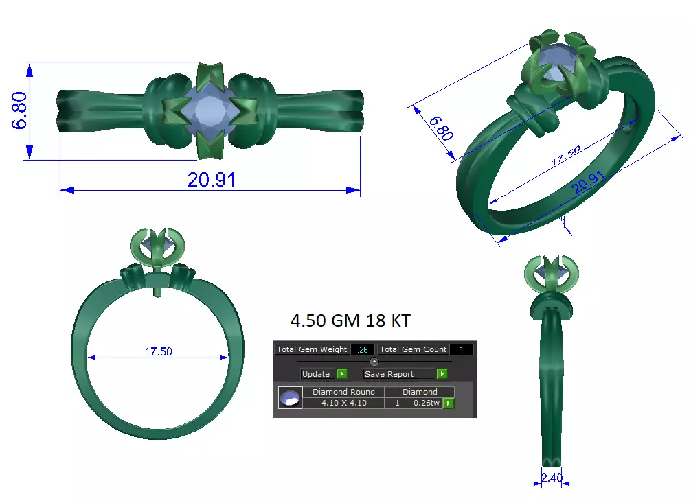 Women Ring Render 3dm STL OBJ FBX Details 3D print model_1