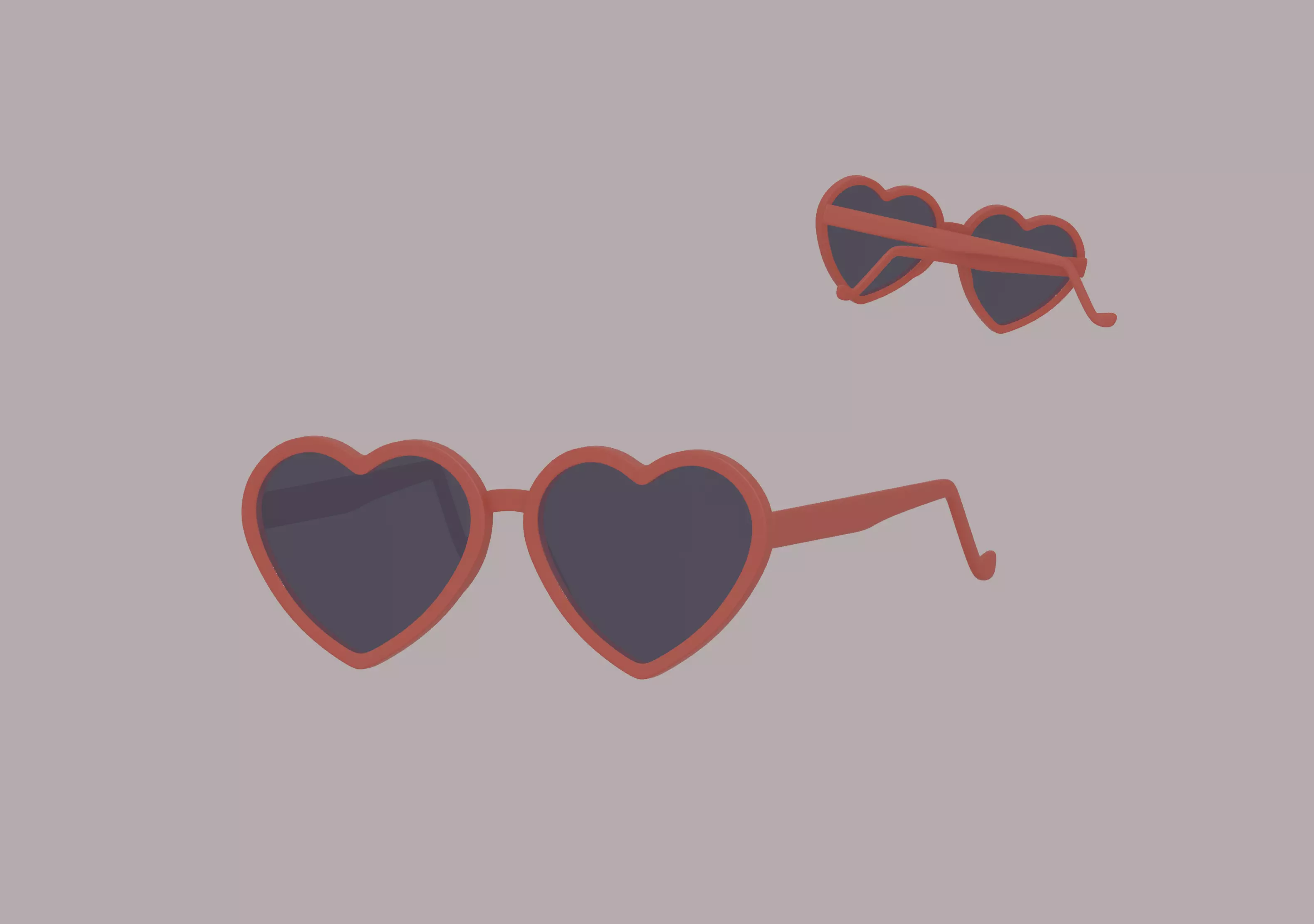 Heart Shaped Glasses Low-poly 3D model