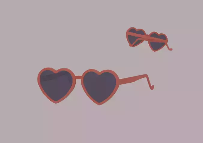 Heart Shaped Glasses Low-poly 3D model