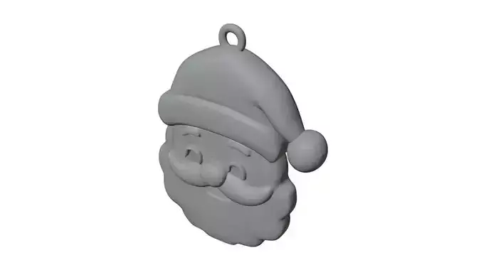Santa Claus Hanging Christmas Tree Ornament  3D Print Ready