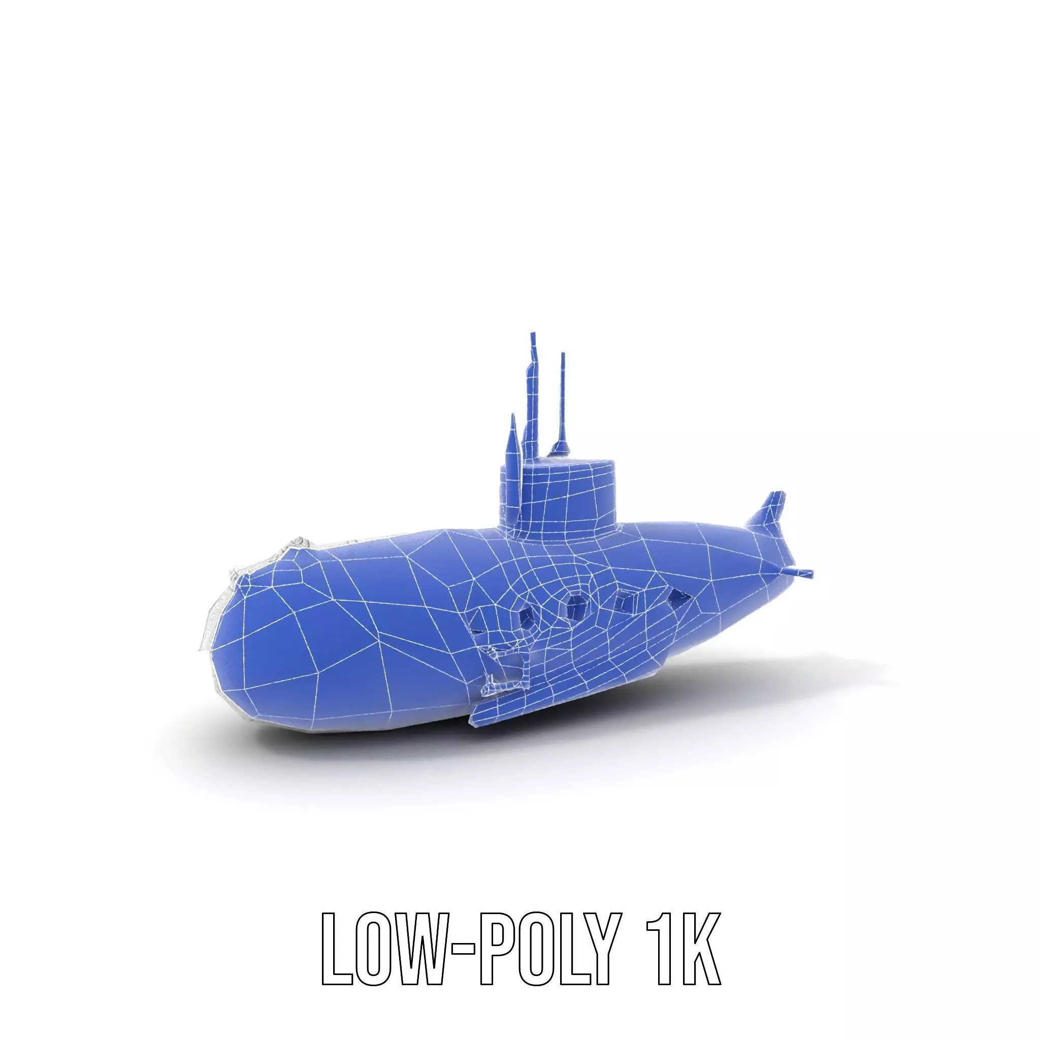 Classic Silver Submarine model pack Low-poly 3D model_29
