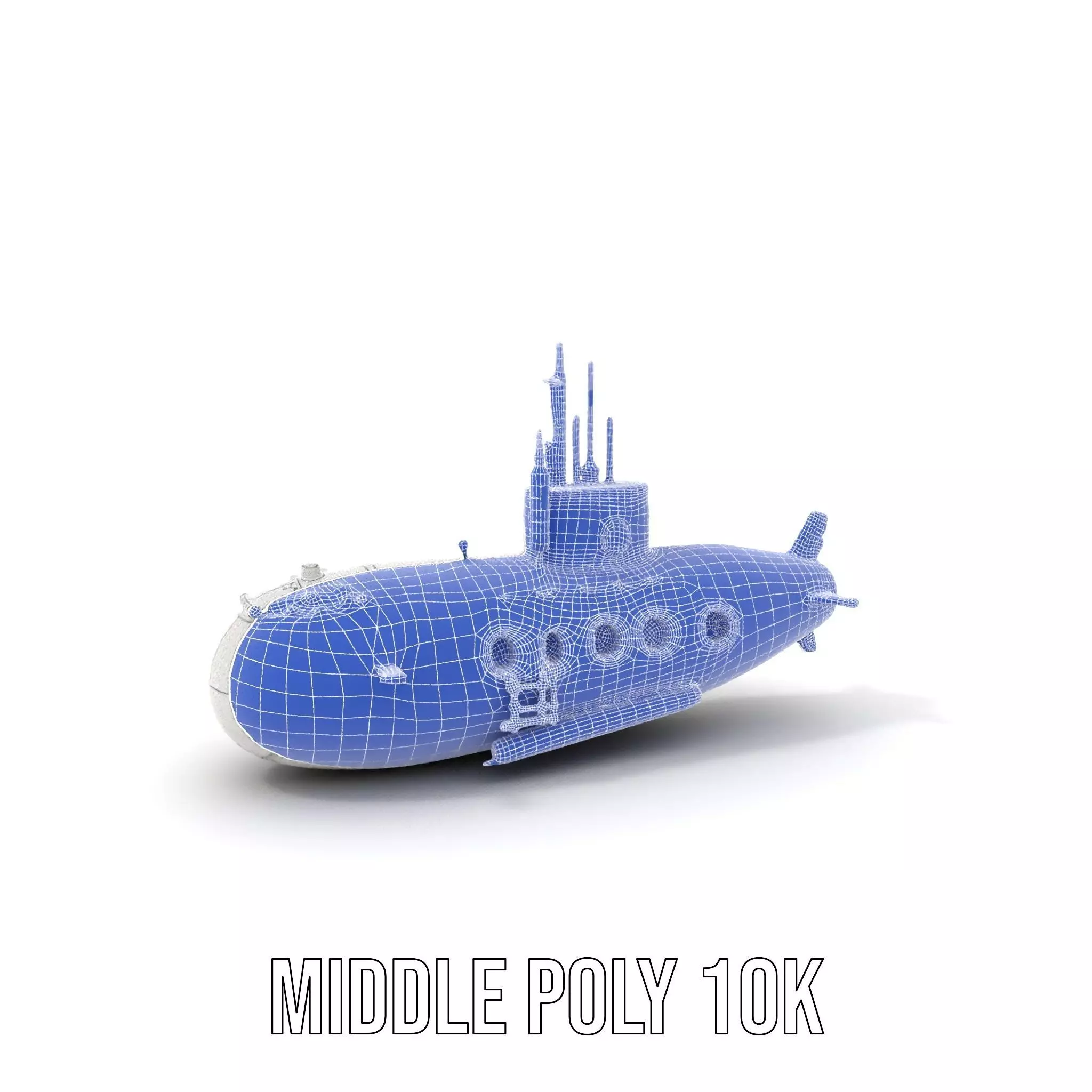 Classic Silver Submarine model pack Low-poly 3D model_22