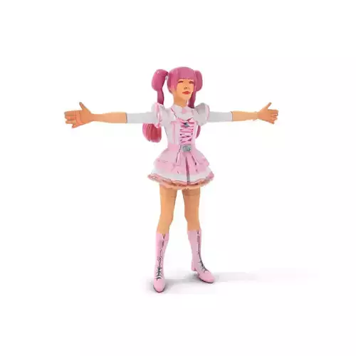 Pink Kawaii Dress model pack Low-poly 3D model