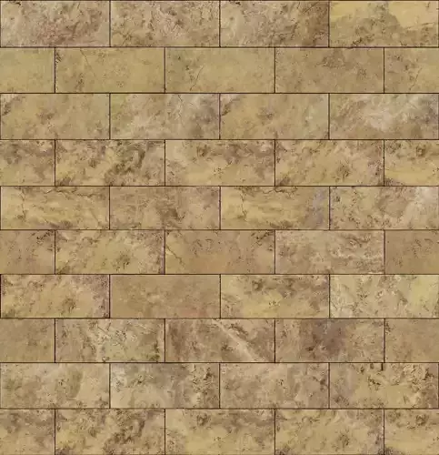  Rustic Ochre Stone Brick Tile PBR Texture 