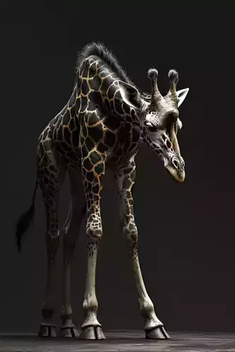 Elegant Tall Giraffe 3D Artistic Showpiece Design
