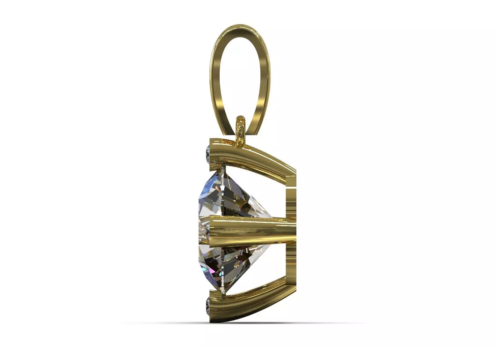 Pendant Solitaire Diamond with Quadruple Ball Prongs jp0350 3D print model_2