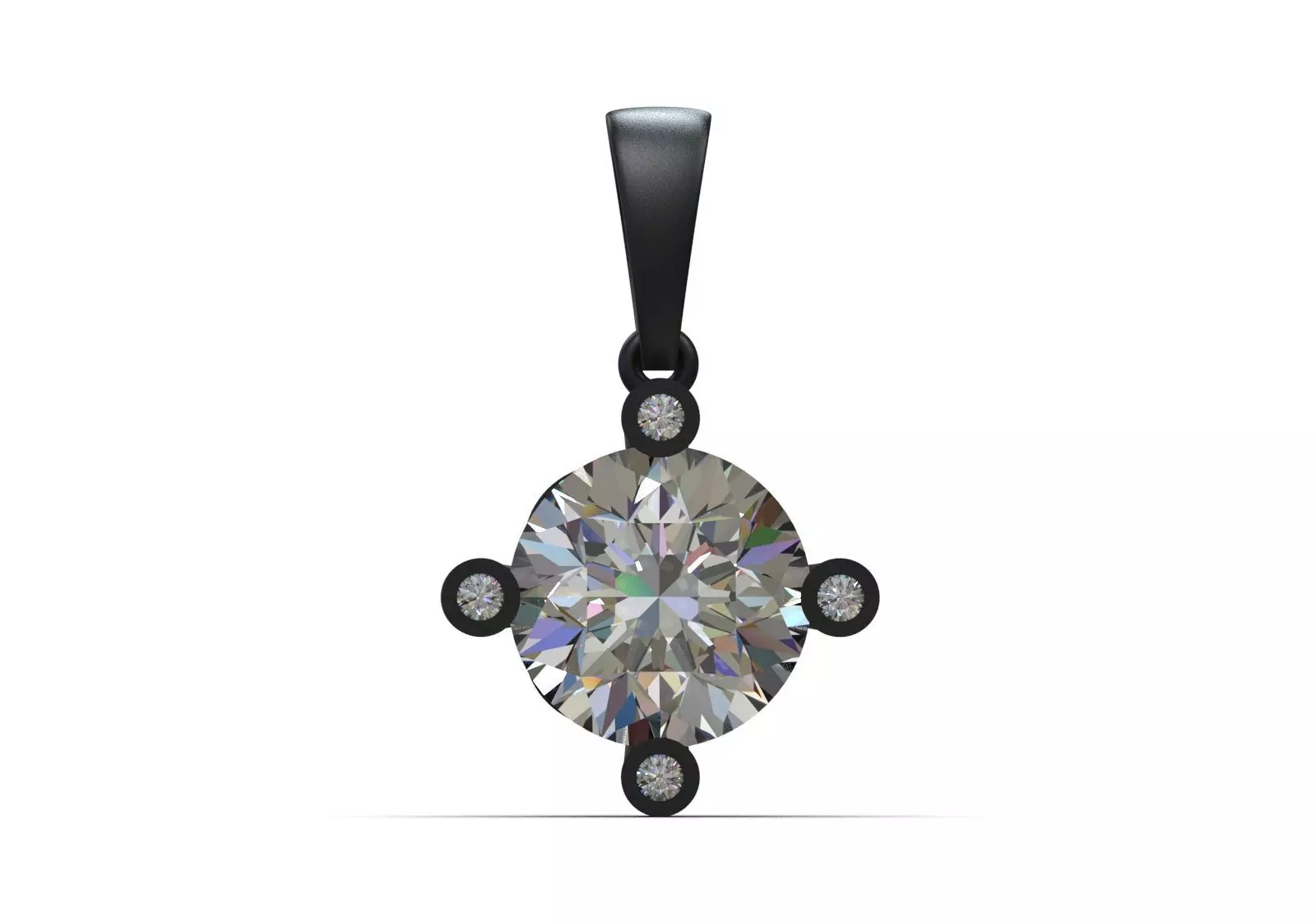 Pendant Solitaire Diamond with Quadruple Ball Prongs jp0350 3D print model_16