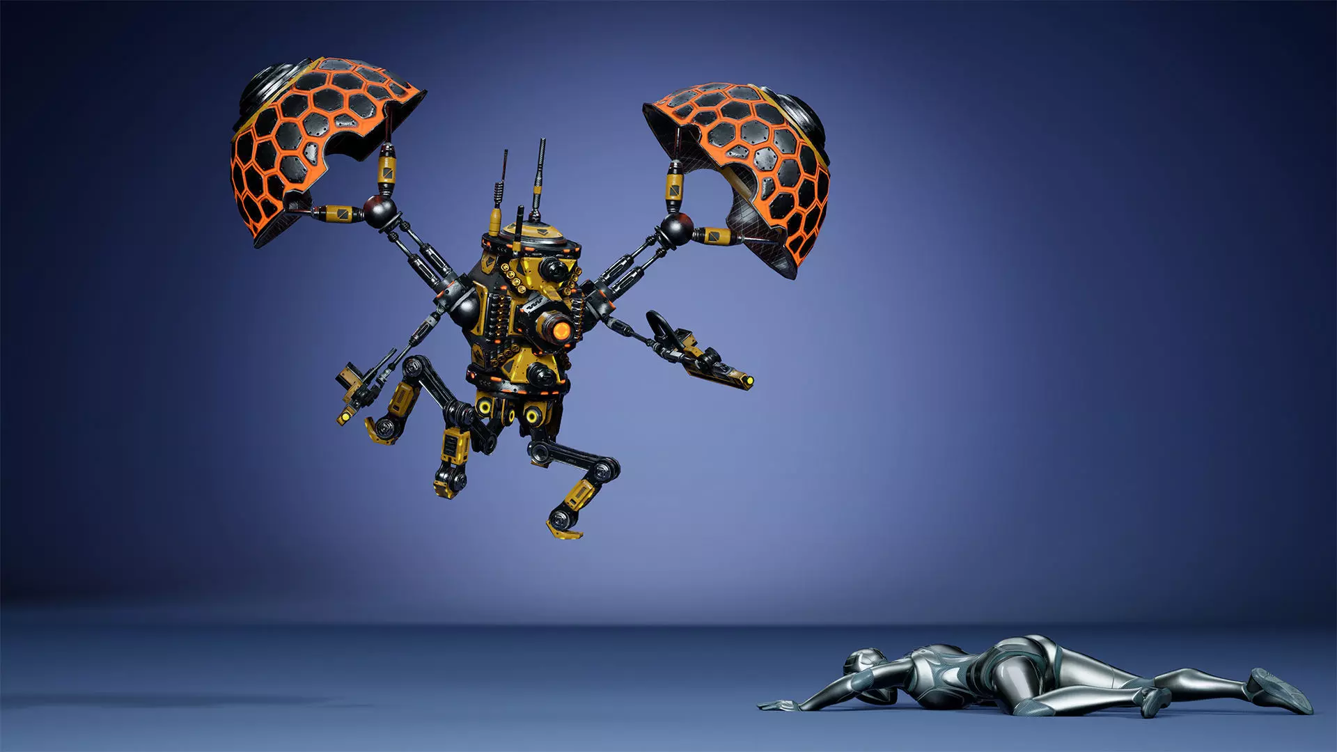 Sci-fi Drone 02 Low-poly 3D model_16