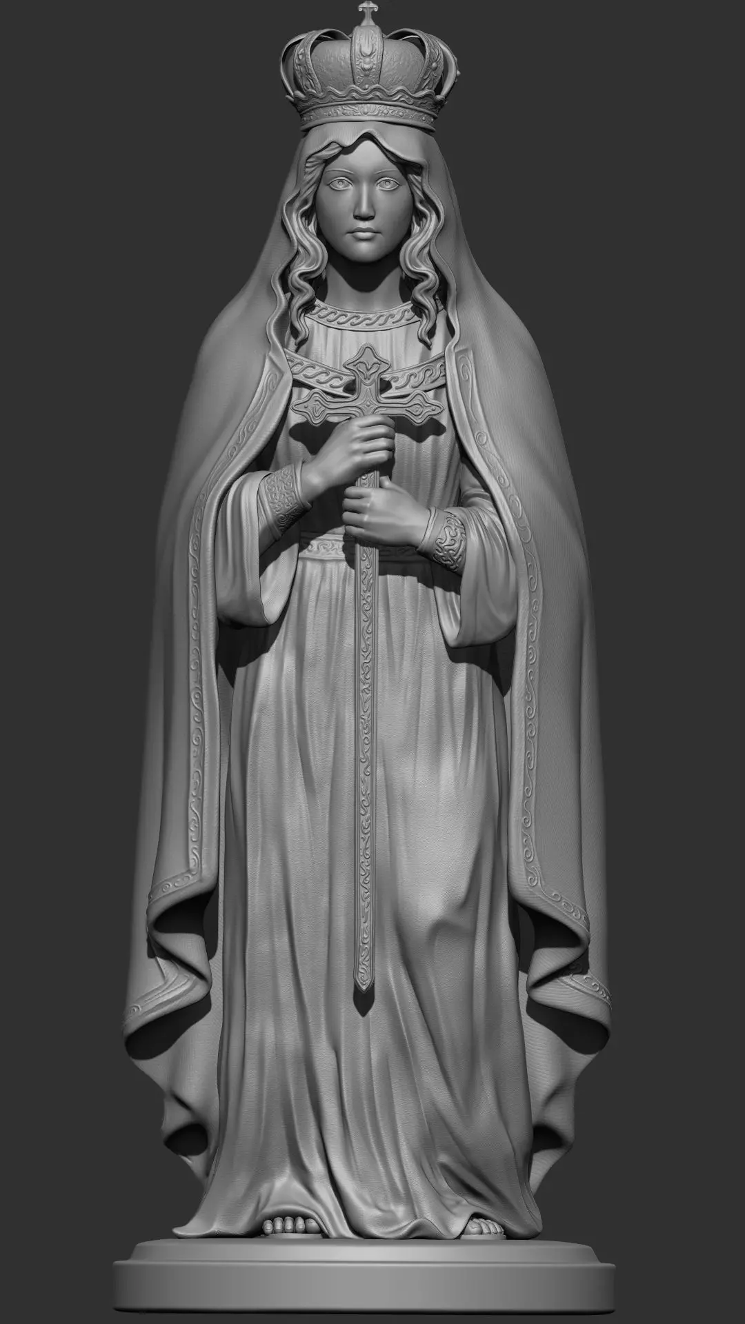 statue of mother mary 3D print model