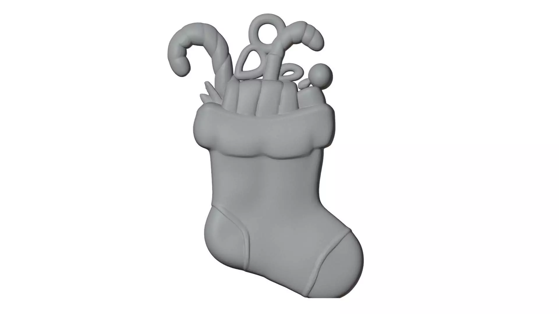 Christmas Stocking Hanging  Ornament 3D Print Ready 3D print model_1