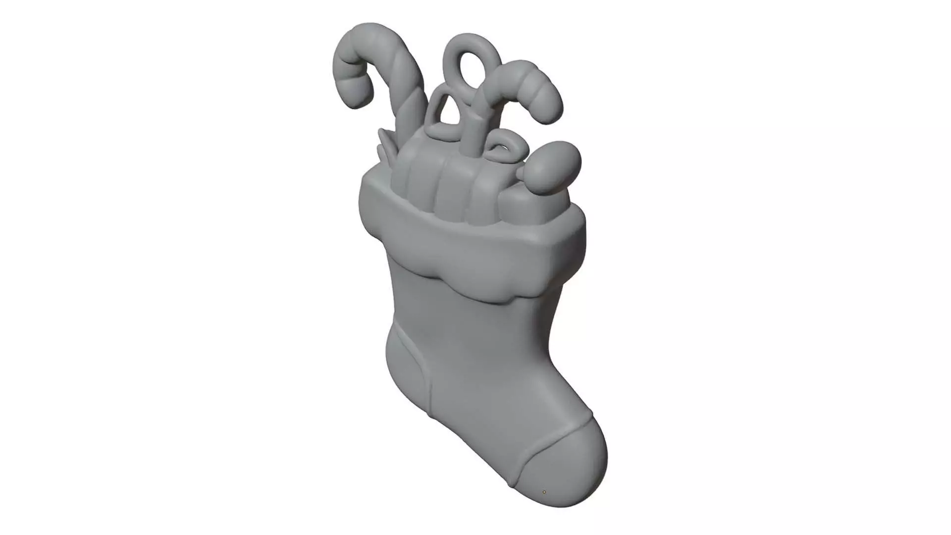 Christmas Stocking Hanging  Ornament 3D Print Ready 3D print model_0