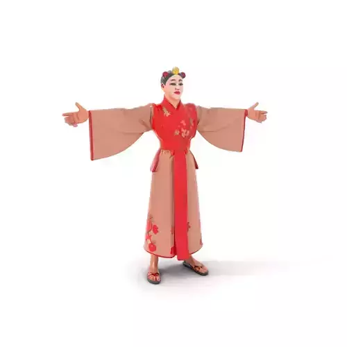 Traditional Kimono model pack Low-poly 3D model