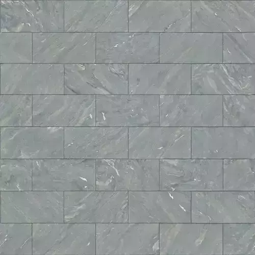  Sea Green Slate Brick Tile PBR Texture