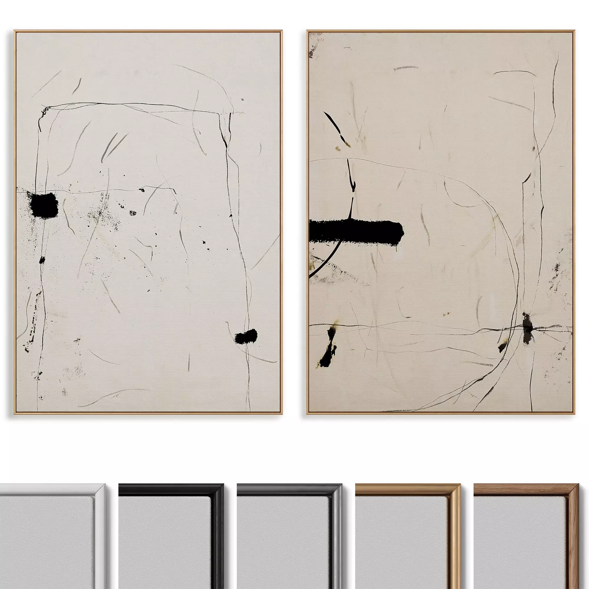 Abstract Painting Frame set 3D model_0