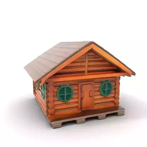 Rustic Log Cabin model pack Low-poly 3D model