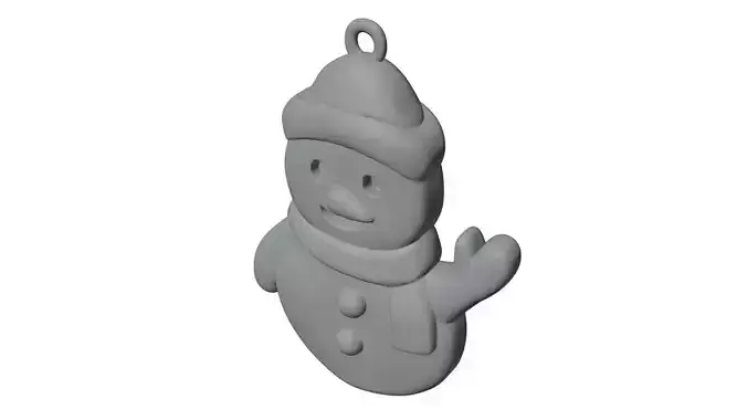 Snow Man Hanging Christmas Tree Ornament 3D Print Ready 3D print model