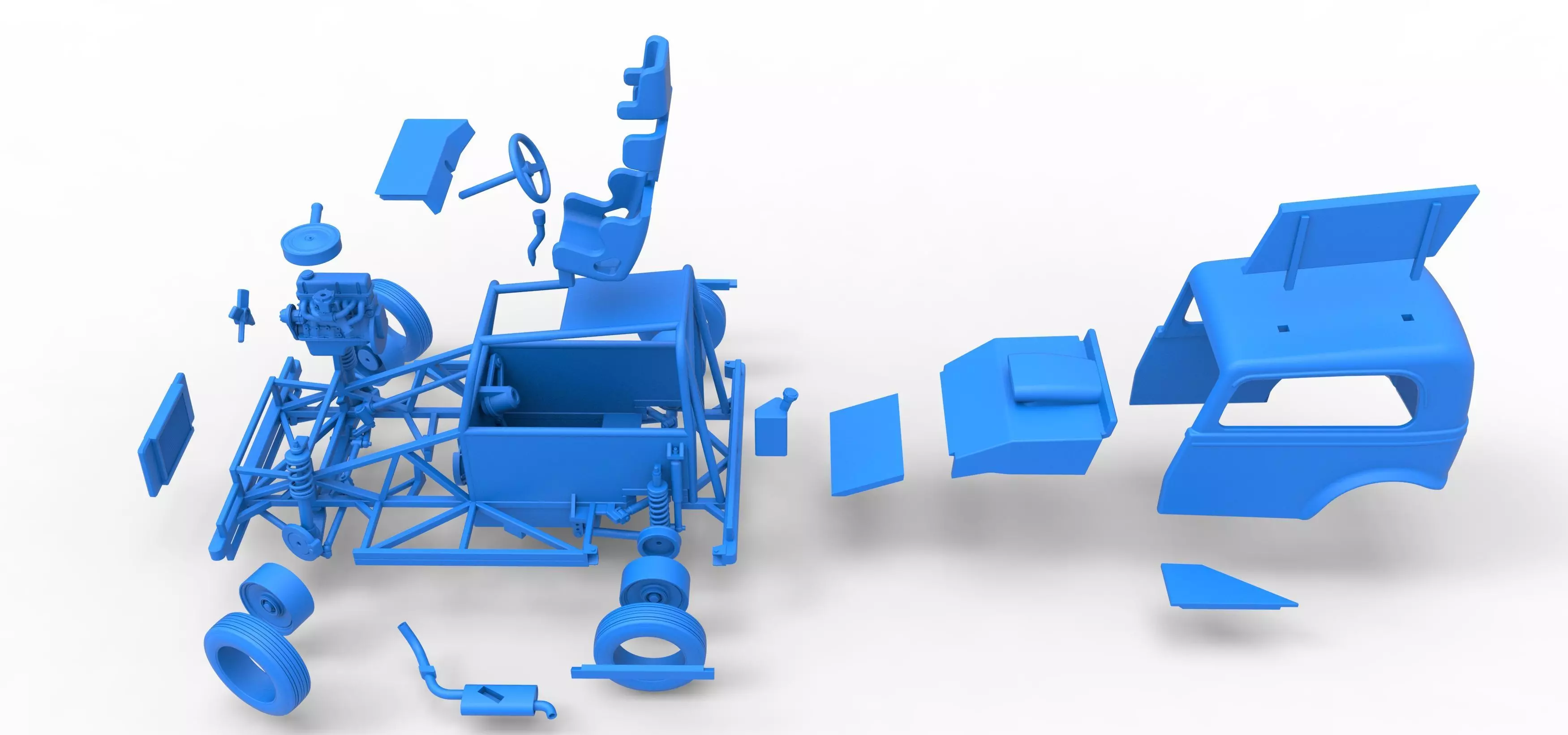 New Zealand Ministock car while turning Scale 1 to 25 3D print model_60