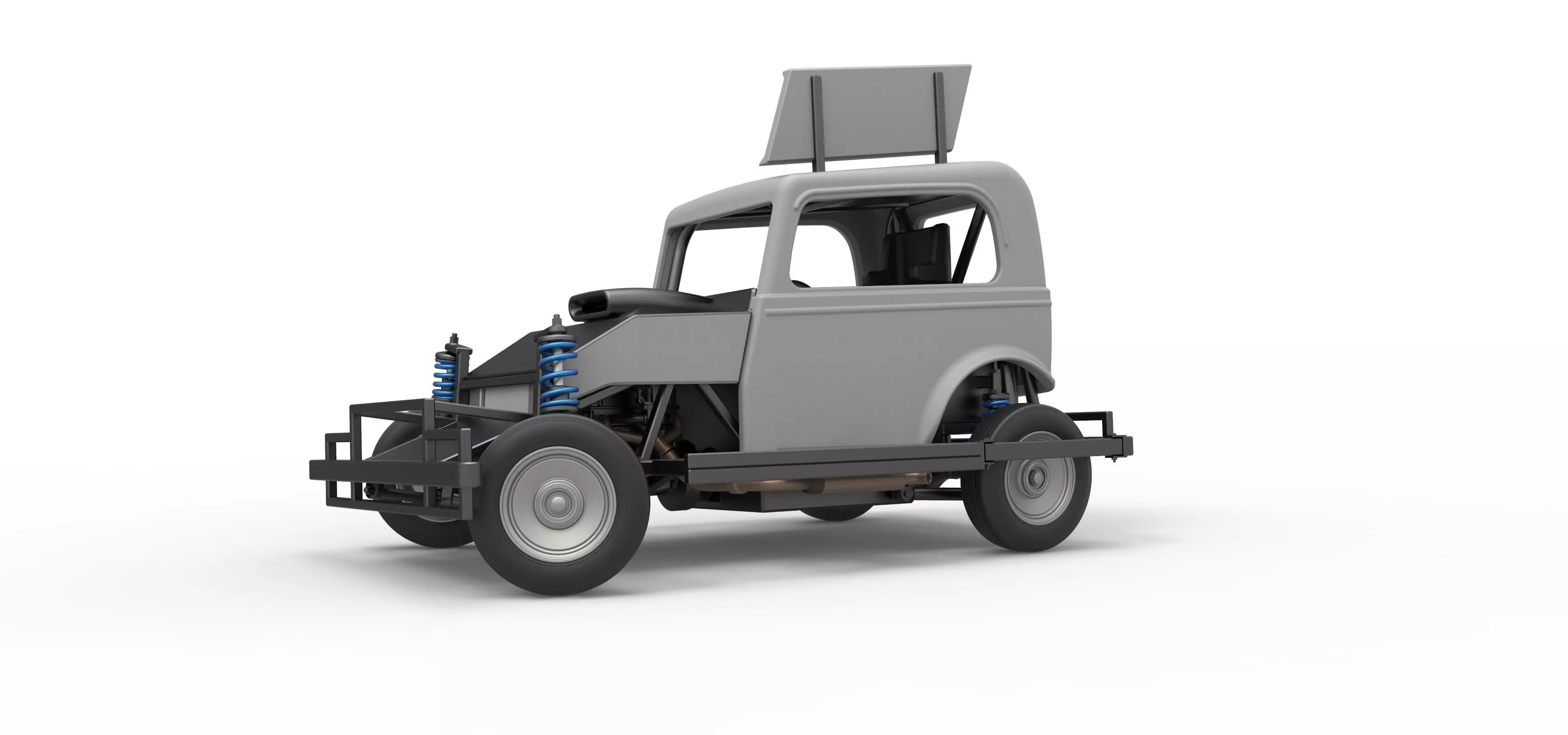 New Zealand Ministock car while turning Scale 1 to 25 3D print model_2