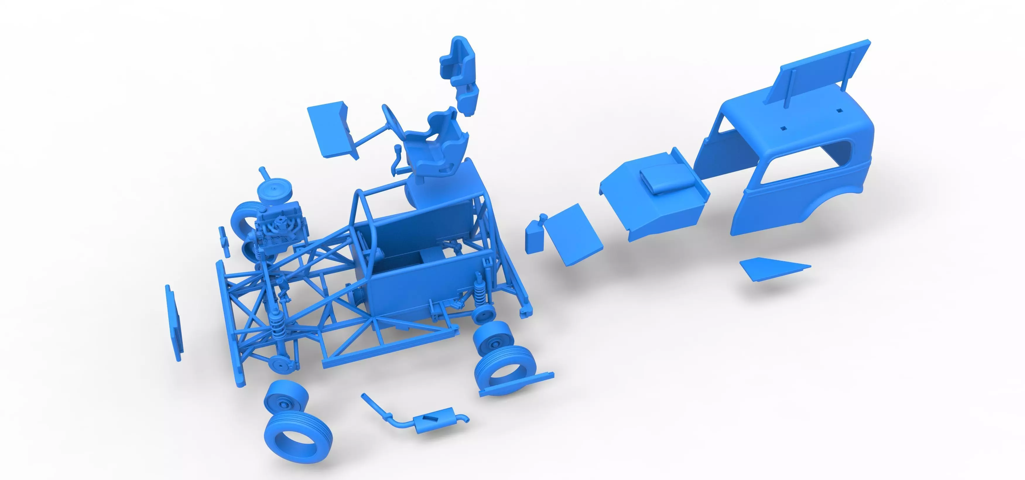 New Zealand Ministock car while turning Scale 1 to 25 3D print model_56