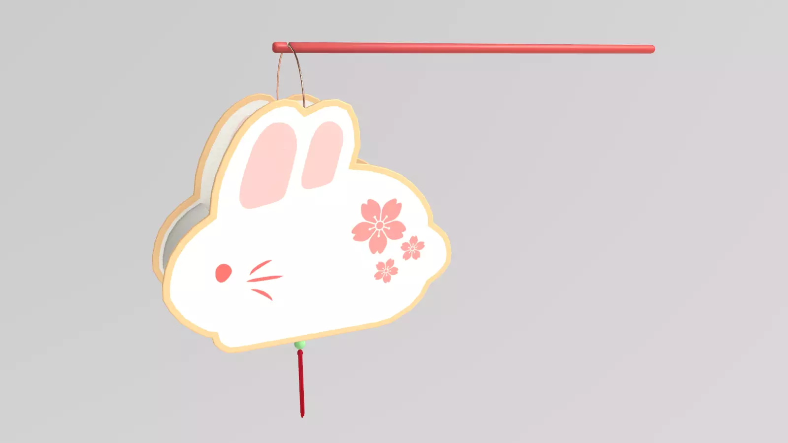 Low-Poly Mid-Autumn Rabbit Lantern Low-poly 3D model_4