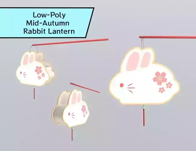 Low-Poly Mid-Autumn Rabbit Lantern Low-poly 3D model
