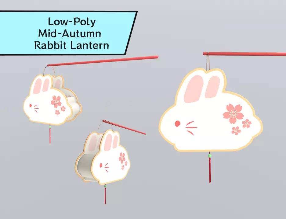 Low-Poly Mid-Autumn Rabbit Lantern Low-poly 3D model_0