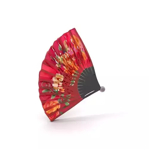 Floral Red Fan model pack