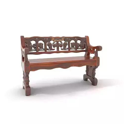 Ornate Wooden Bench model pack
