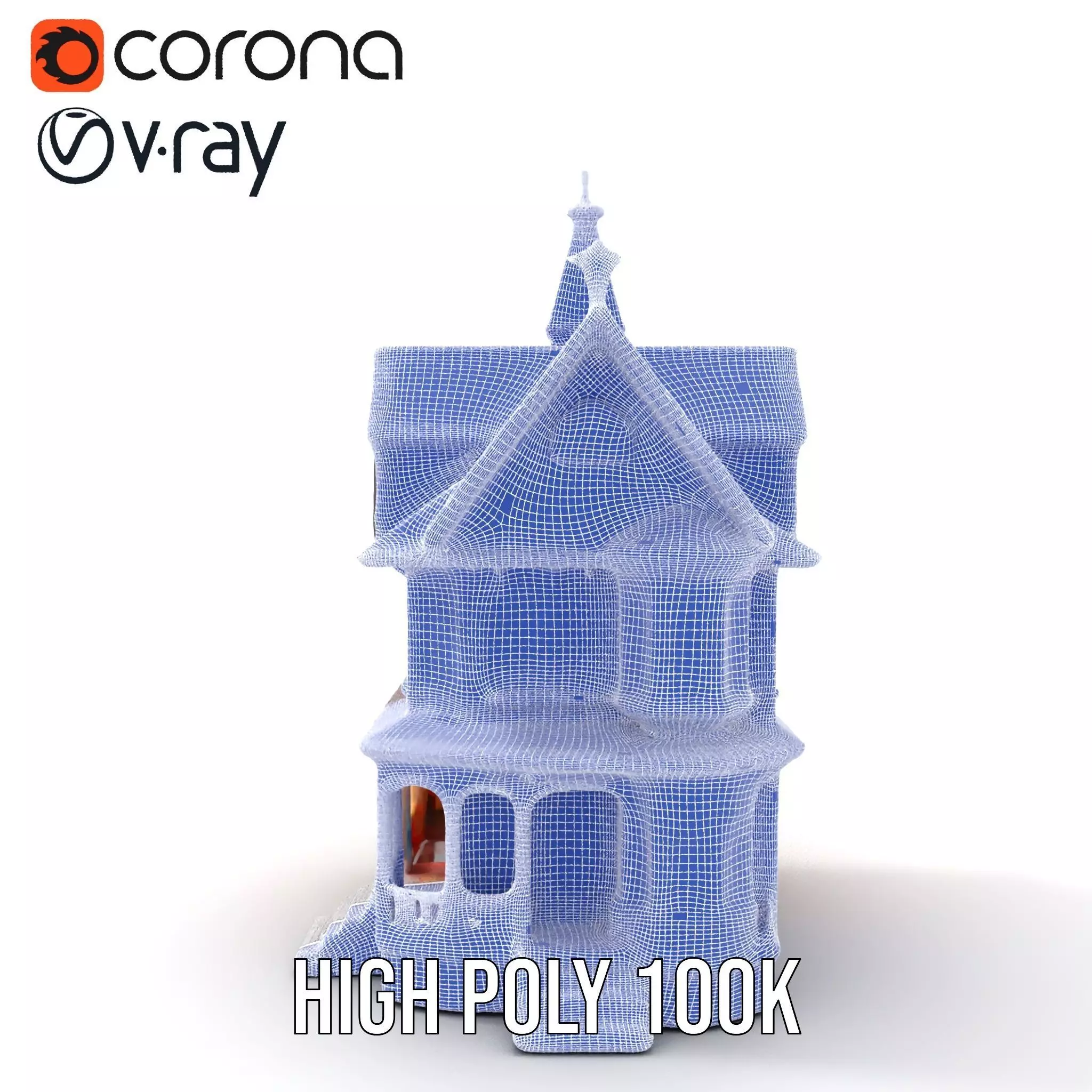 Victorian Gothic House model pack Low-poly 3D model_35