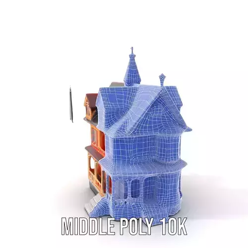 Victorian Gothic House model pack Low-poly 3D model 5