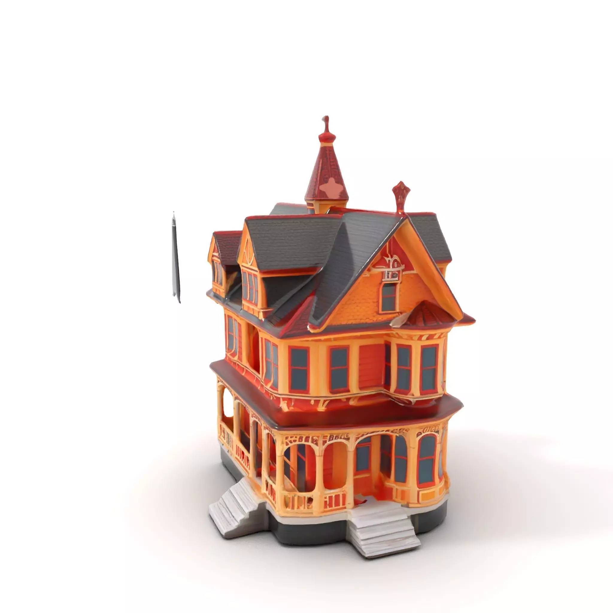 Victorian Gothic House model pack Low-poly 3D model_12
