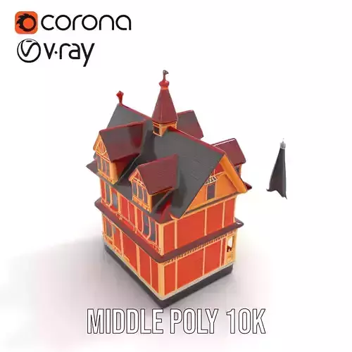 Victorian Gothic House model pack Low-poly 3D model 6