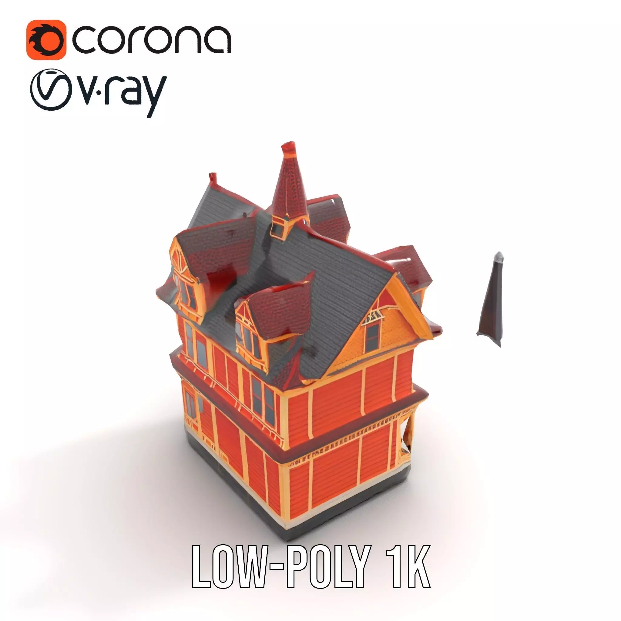 Victorian Gothic House model pack Low-poly 3D model_20