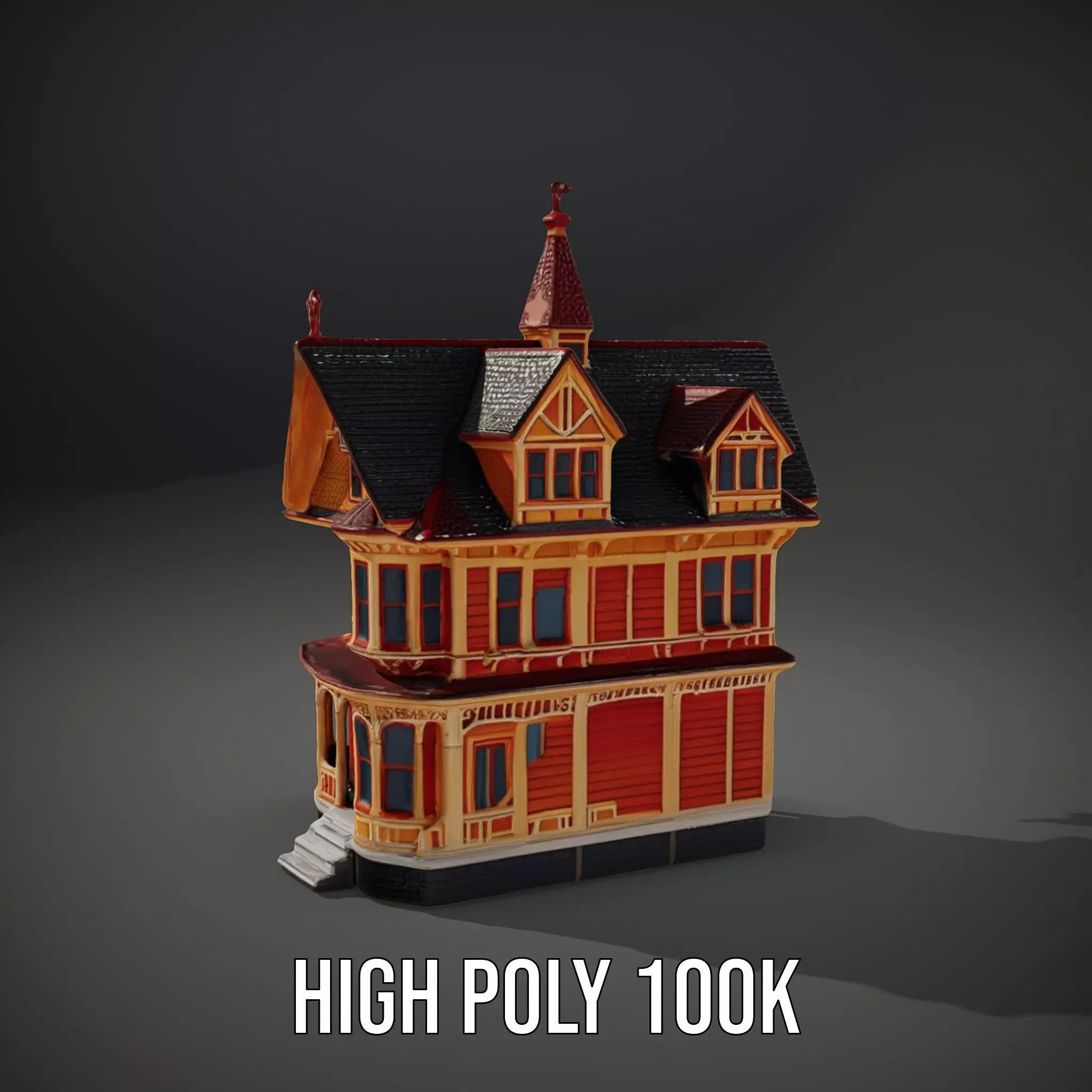 Victorian Gothic House model pack Low-poly 3D model_11