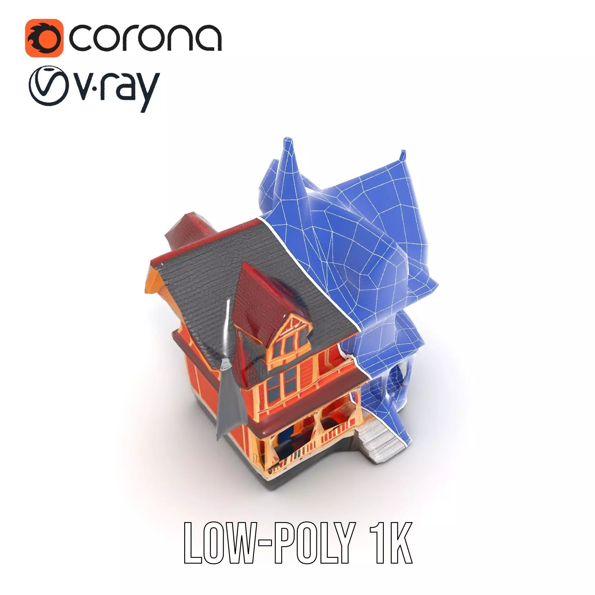 Victorian Gothic House model pack Low-poly 3D model_32