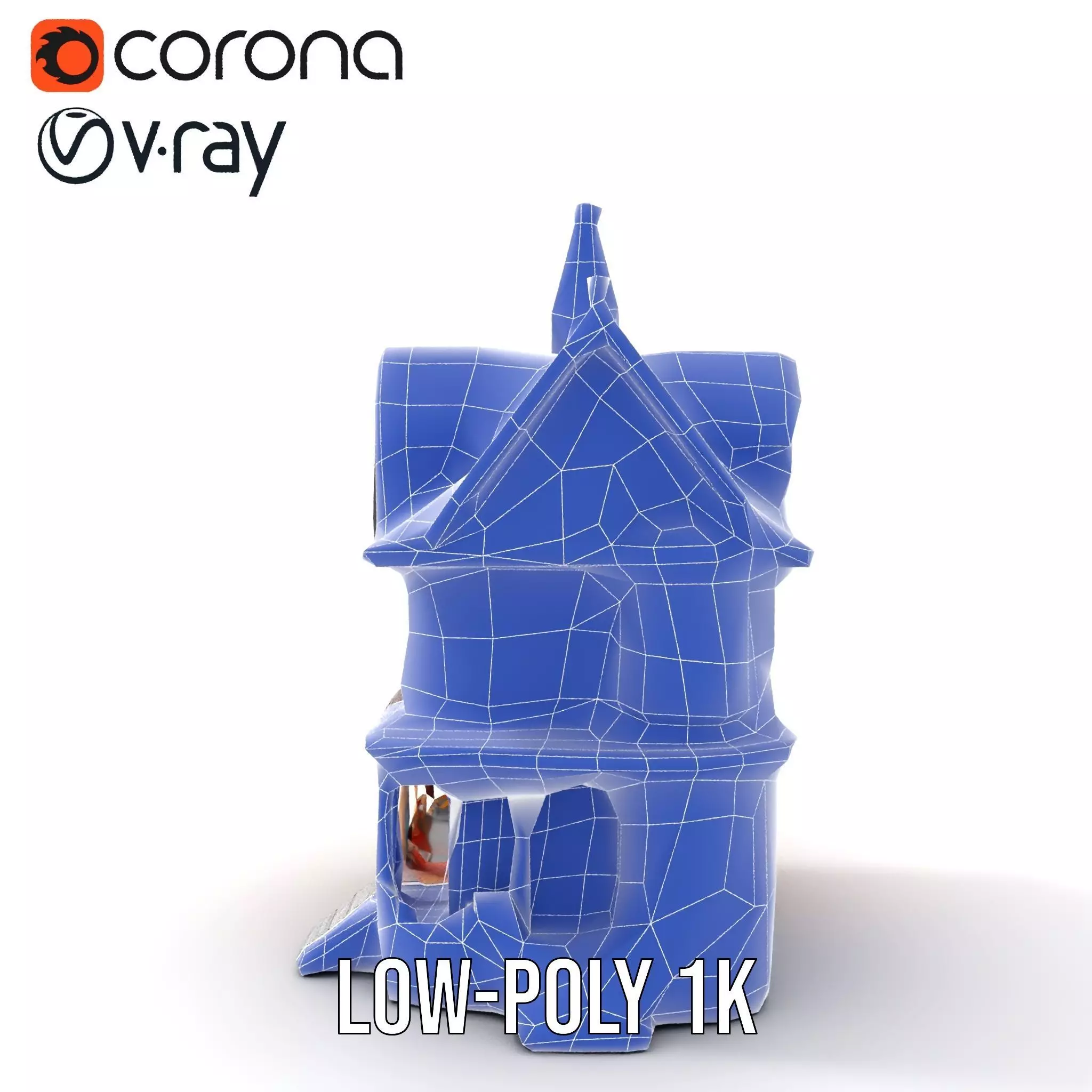 Victorian Gothic House model pack Low-poly 3D model_26