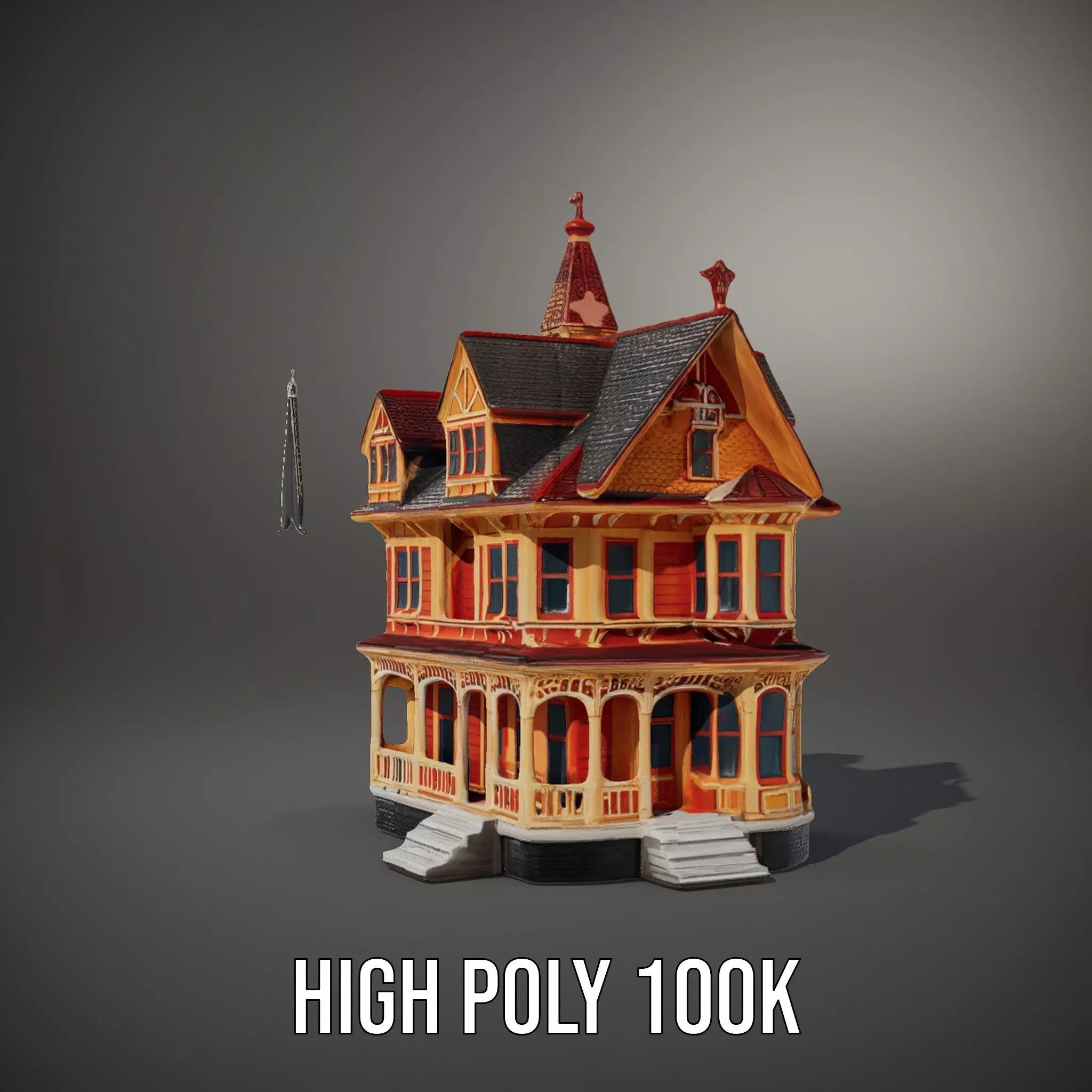 Victorian Gothic House model pack Low-poly 3D model_9