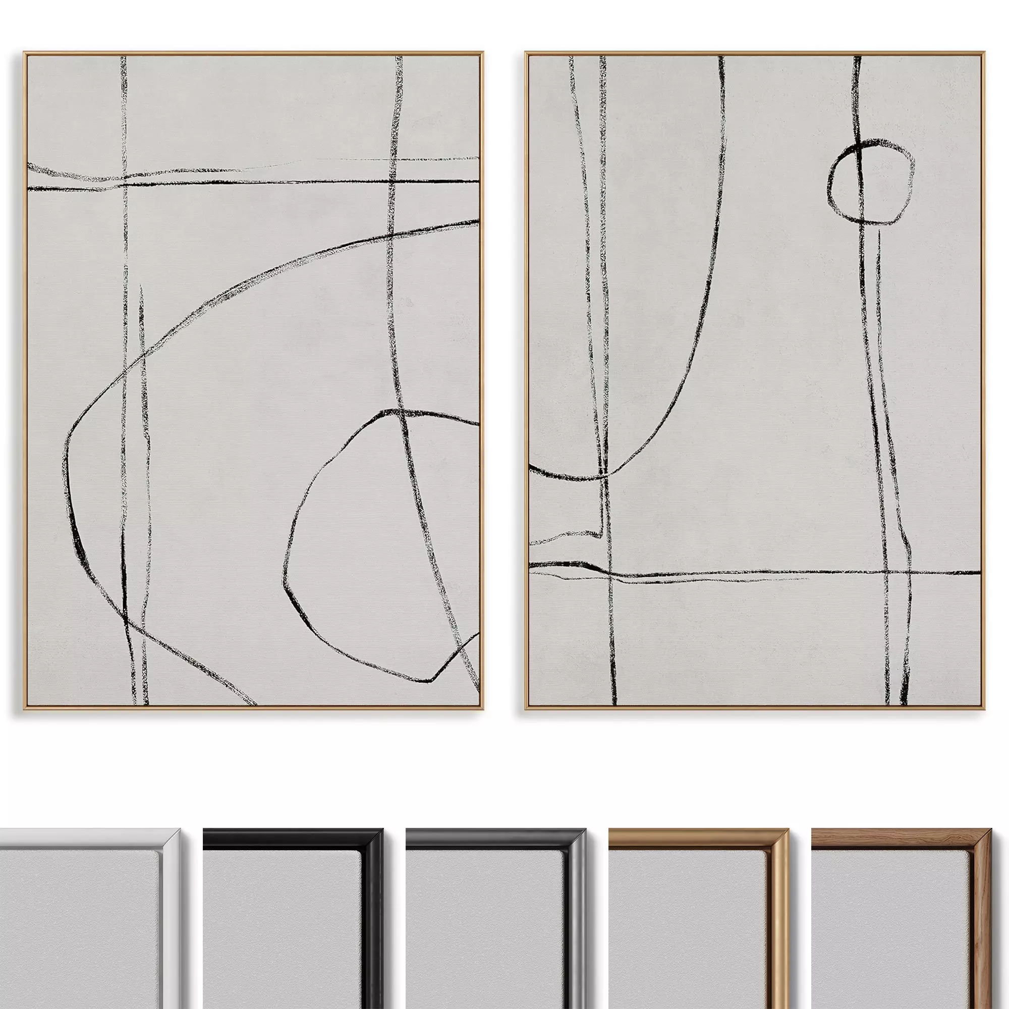 Abstract Painting Frame set 3D model_0
