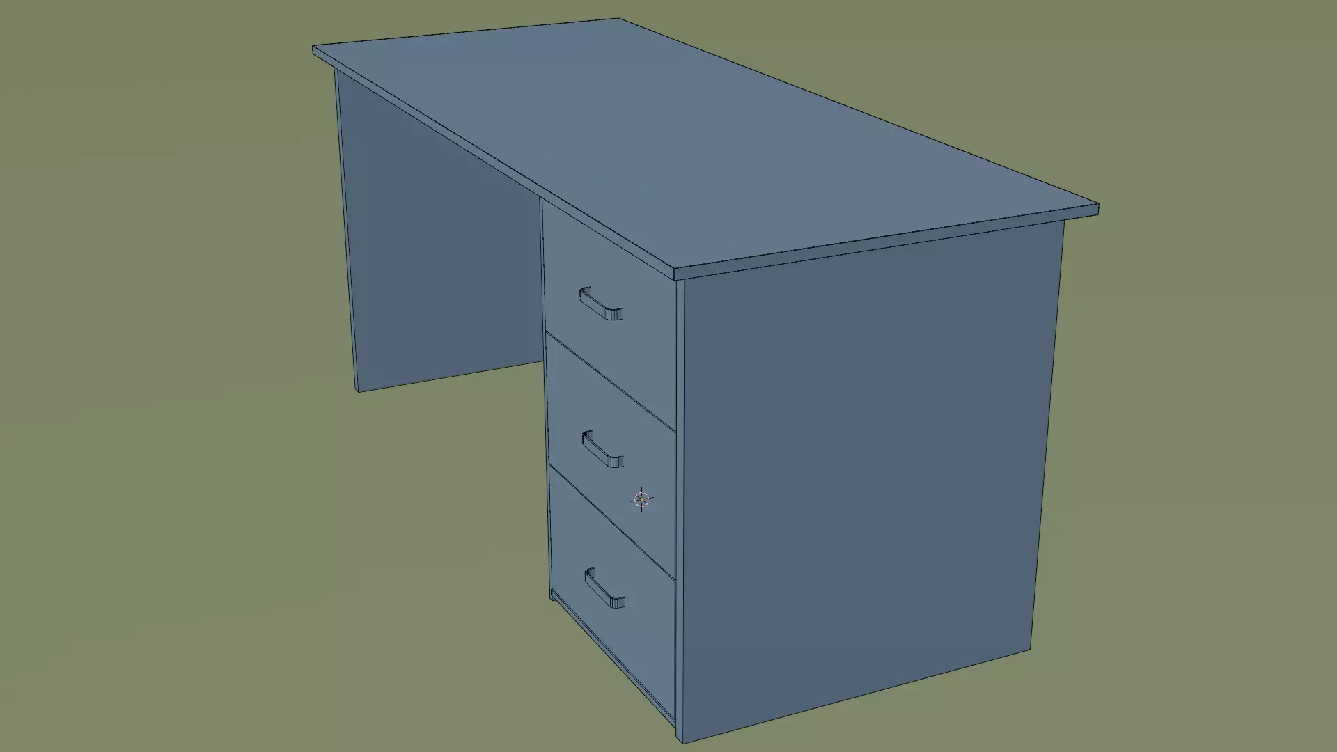 Office executive table 3D model_6