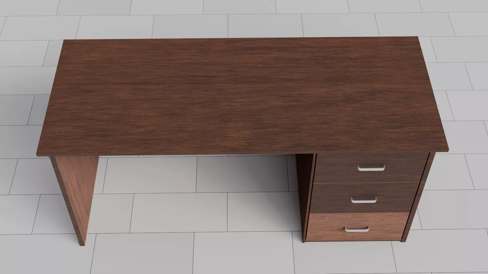 Office executive table 3D model_3