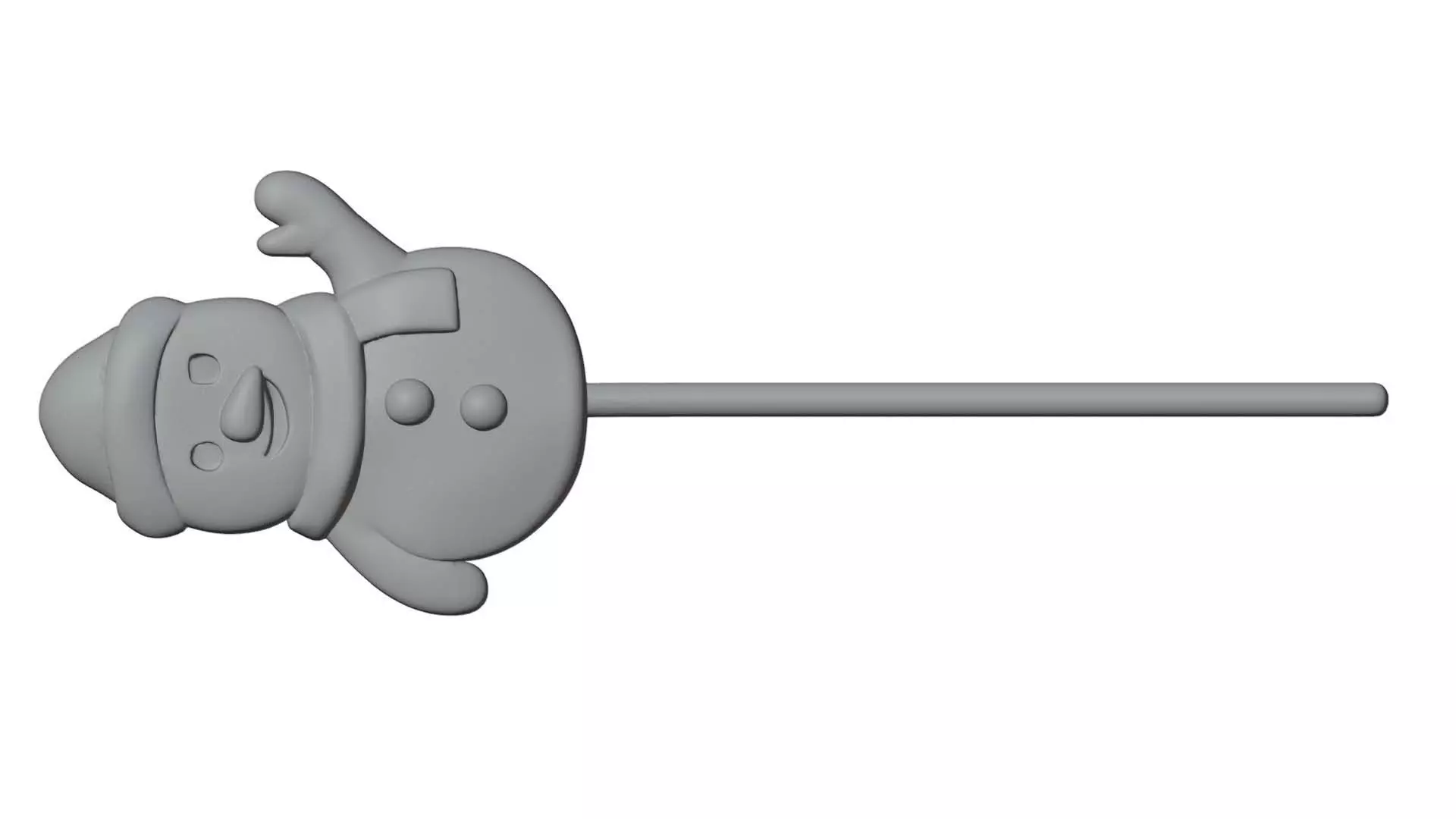 Snow man cake topper 3D Print Ready 3D print model_3