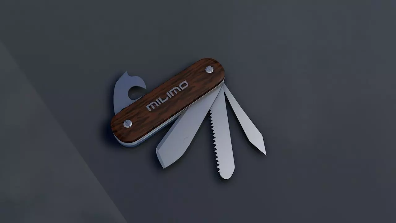 Pocket knife Free low-poly 3D model_0