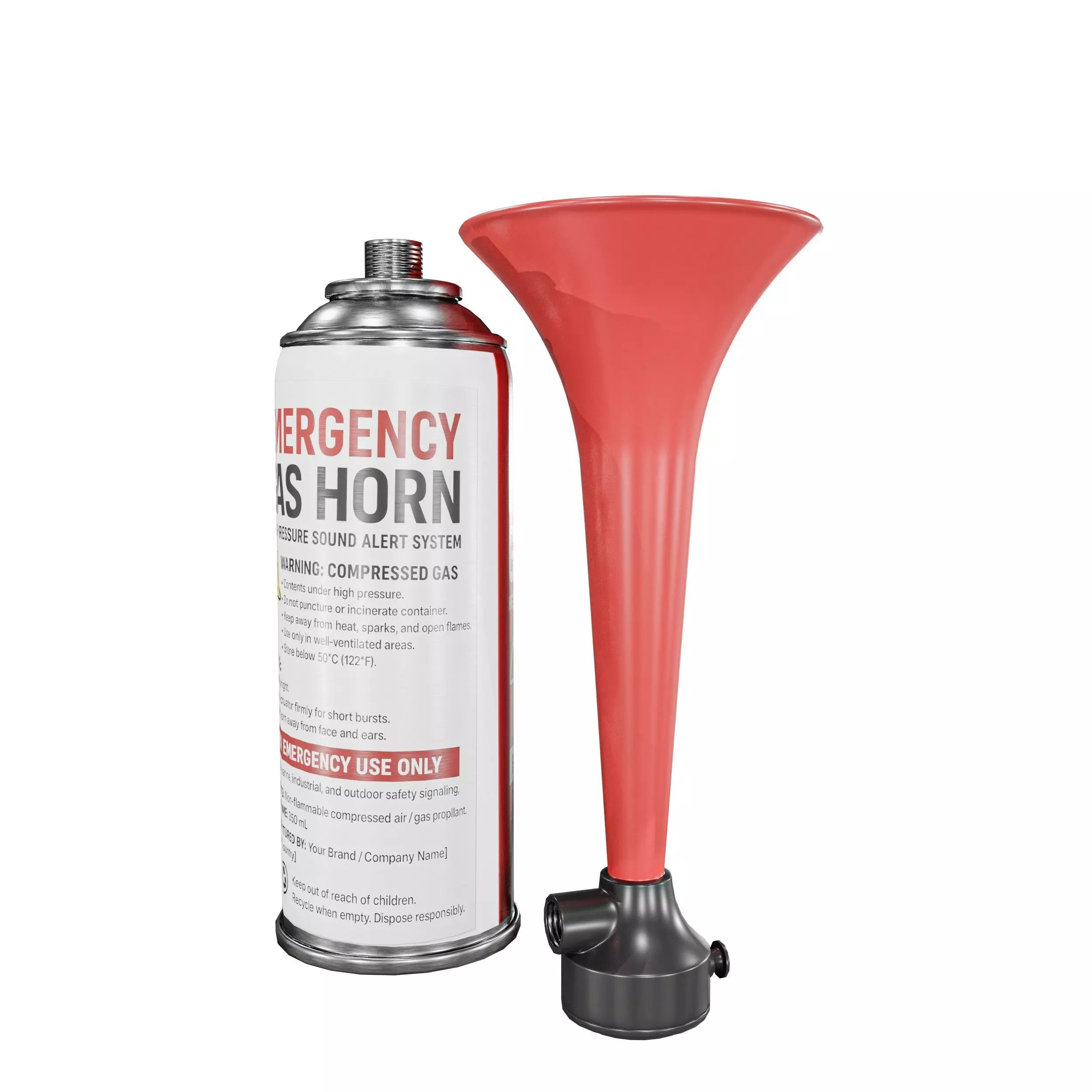 Emergency Gas Horn Bottle Low-poly 3D model_17