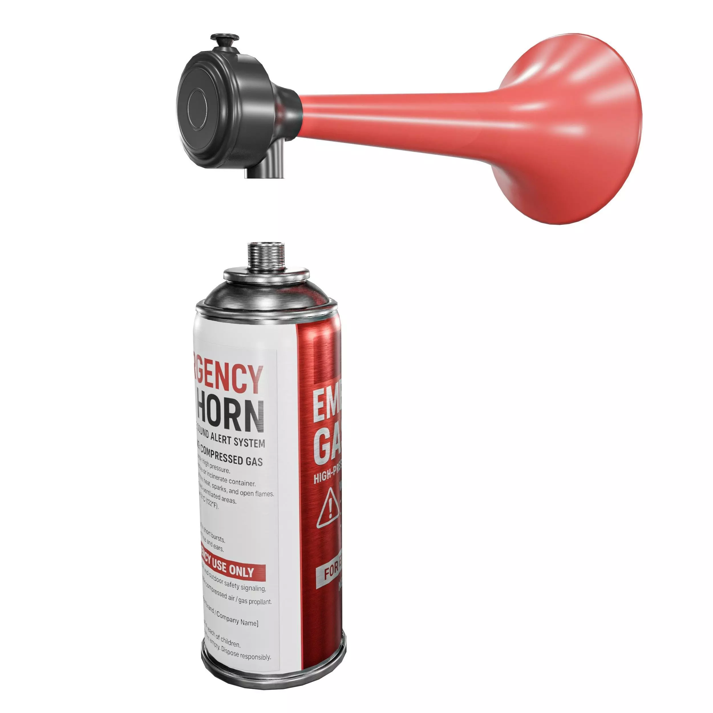 Emergency Gas Horn Bottle Low-poly 3D model_4